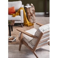 Coila Solid Oak & Linen Leisure Armchair